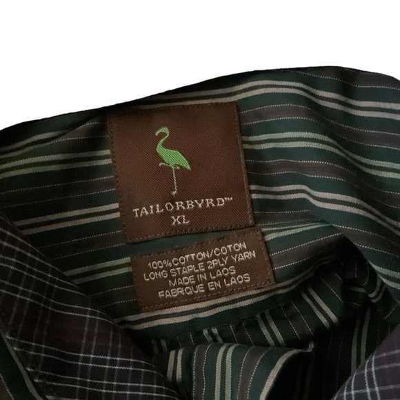 TAILORBYRD Mens Multi Color Striped Long Sleeve Shirt Size XL Contrasting Cuffs - Picture 4 of 16